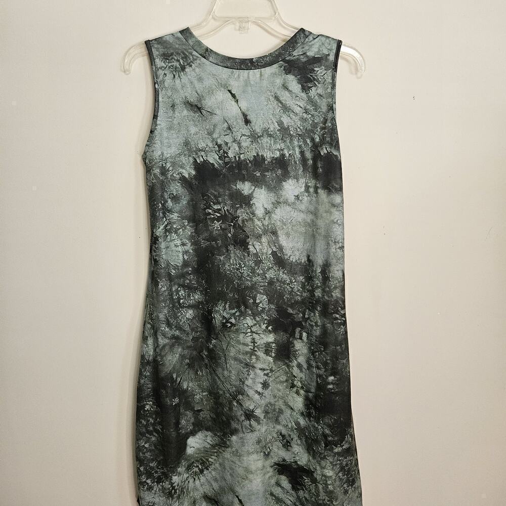 ANRABESS Split Maxi Dress Stretch Knit Casual Beach Travel Sz S Green Shades - Picture 2 of 10